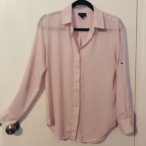 Pink Sheer Button up Mossimo